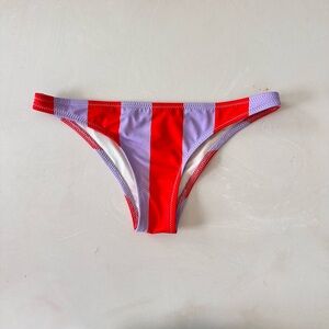 Red and Purple Striped Bikini Bottom